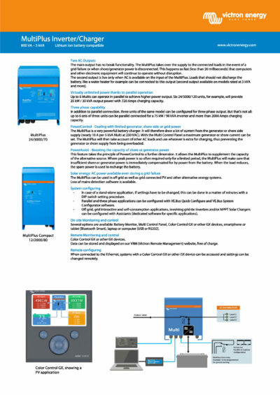 Victron MultiPlus Inverter / charger 12-3000-120-50_Page_1 Datenblatt